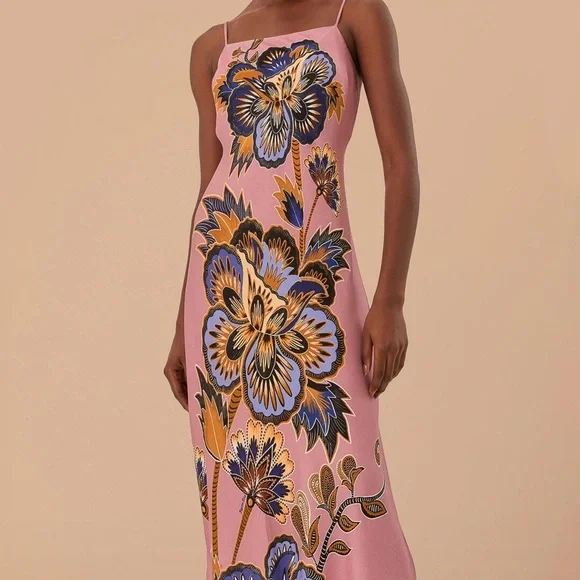 COPY - Farm Rio Pink Maxi Floral Lenzing Maxi Dress. New, never worn! - Picture 2 of 3